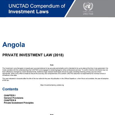 Basic Private Investment Law in Angola